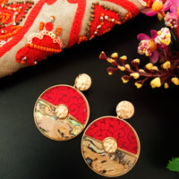 E0504_ Classy disc shaped earrings with beautiful patterns(medium size)