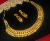 N0177_ Gorgeous Traditional style Designer Gold plated necklace set with fine craft work of floral designs.