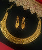 N0177_ Gorgeous Traditional style Designer Gold plated necklace set with fine craft work of floral designs.