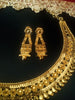 N0177_ Gorgeous Traditional style Designer Gold plated necklace set with fine craft work of floral designs.