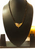 N0184_Elegant style mangalsutra with beautiful leafy design pendant studded with American Diamond stones with a touch of pink and green ruby stones.