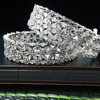 B020_S_Classy Style Silver plated Bangles studded with American Diamond stones set of 2
