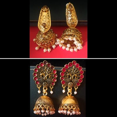 E0516_ Combo vibrant jumkas with a touch of dazzling stones and beads.