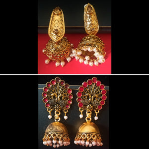 E0516_ Combo vibrant jumkas with a touch of dazzling stones and beads.