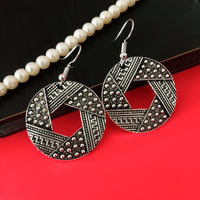 E0533_Classy combo German silver oxidized earrings.
