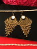 E0424_ Smashing German Silver oxidized crafted  danglers with a touch of bead drops & mirror(long hangings).