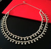 N0213_Classic German Silver Oxidized layered necklace with shiny bead work.