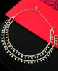 N0213_Classic German Silver Oxidized layered necklace with shiny bead work.