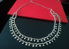 N0213_Classic German Silver Oxidized layered necklace with shiny bead work.
