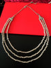 N0208_Gorgeous German Silver Oxidized layered bead necklace with small side pendant beads with floral design.