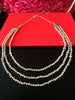N0208_Gorgeous German Silver Oxidized layered bead necklace with small side pendant beads with floral design.