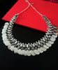 N0214_Classic German Silver Oxidized Coin necklace with shiny coins and delicate art work.