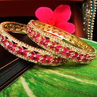 B039_Gorgeous American Diamond studded bangles.