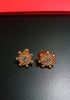 E0806_Elegant dazzling star design gold color american diamond stone studded studs.