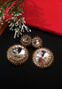 E0538_Lovely dazzling stone studded danglers with delicate work (ear drop hanging)