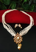 N016_Gorgeous white bead haar studded with semi precious stones.