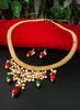 N0114_ Gorgeous necklace set with a touch of stones and pearls.