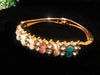 B0112_Elegant  metal base color  bracelet studded with multi color stones (Free size).
