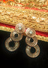 E0538_Premium Rose gold disc shaped American Diamond  Earrings.