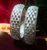 B0160_Gorgeous crafted bangles studded with American Diamond stones.