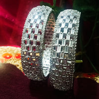 B0160_Gorgeous crafted bangles studded with American Diamond stones.
