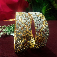 B0159_Gorgeous design silver crafted bangle studded with American Diamond stones.