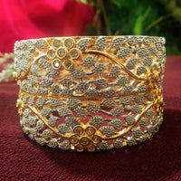 B0159_Gorgeous design silver crafted bangle studded with American Diamond stones.