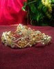 B0161_Gorgeous crafted bangles with floral design studded with American Diamond stones.