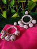 E0543_Lovely Hoop danglers embellished with beads with a touch of bead drops (long hanging)
