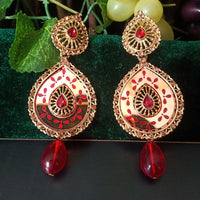 E0563_ Gorgeous Golden danglers with beautiful designs with a touch of beads (long hanging)