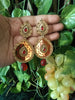 E0563_ Gorgeous Golden danglers with beautiful designs with a touch of beads (long hanging)