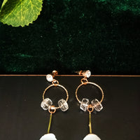 E0551_Lovely danglers with beautiful touch of beads along with stones (medium size hanging )