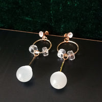 E0551_Lovely danglers with beautiful touch of beads along with stones (medium size hanging )