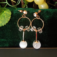 E0551_Lovely danglers with beautiful touch of beads along with stones (medium size hanging )