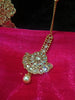M04_Gorgeous American diamond studded Gold base color Maang Tika.