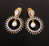 E0568_Premium American Diamond hoop earrings with a touch of pearl drop.