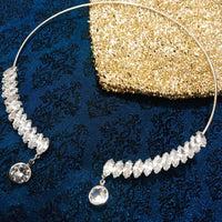 N0262_Lovely Neck piece studded with dazzling semi precious stones with a touch of stone drop.