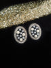 E0575_Classy oval shaped studs with a touch of stones.