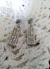 E0578_Trendy silver tone rectangular shape earring studded with dazzling stones(medium size hanging)