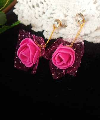 E0590_Lovely rose flower design hangings with a touch of stones (medium size hanging)
