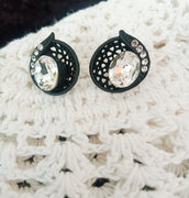 E0597_Elegant crafted studs with delicate work with a touch of stones.