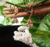 E0606_Lovely golden color butterfly designed earring with a triangular drop of stone(ear drop hanging)
