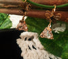 E0606_Lovely golden color butterfly designed earring with a triangular drop of stone(ear drop hanging)