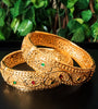 B0169_Gorgeous Crafted Gold plated bangles with delicate designs with a touch of stones.