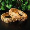 B0170_Gorgeous Crafted Gold plated bangles with beautiful designs with a touch of stones.