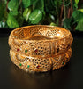 B0170_Gorgeous Crafted Gold plated bangles with beautiful designs with a touch of stones.