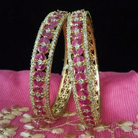 B039_Gorgeous American Diamond studded bangles.