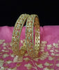 B065_Gorgeous Gold plated bangles  studded with  American Diamond  stones.