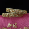 B065_Gorgeous Gold plated bangles  studded with  American Diamond  stones.