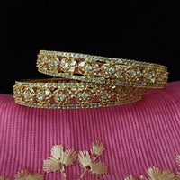 B065_Gorgeous Gold plated bangles  studded with  American Diamond  stones.
